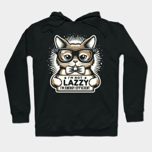 Nerdy Cat with Humorous Sign Hoodie